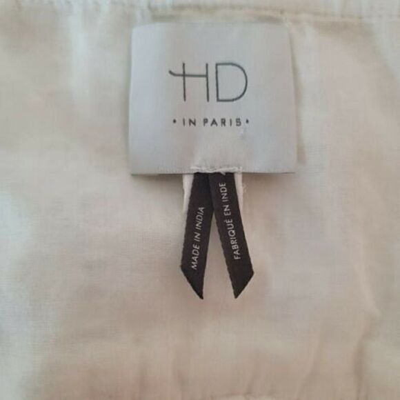 HD IN PARIS Anthropologie White Eyelet Ivory Strapless Tube Dress POCKETS Sz 2P - Picture 9 of 11